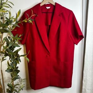 Lane Bryant Elegant Red Women's Short Sleeve Blazer 16W